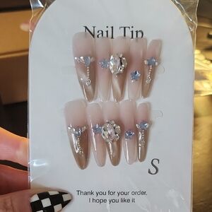 Elegant Rhinestone Nail Tips